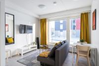 Posezení v ubytování Hiisi Homes Kirkkonummi Masala Seppä-Kallen kuja