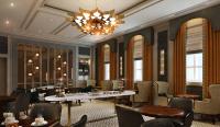 a restaurant with tables and chairs and a chandelier at The Gainsborough Bath Spa - Small Luxury Hotels of the World in Bath
