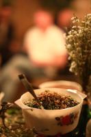 a bowl ofinoa sitting on top of a table at Alaya Poleg in Netanya