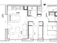 Plan piętra w obiekcie Appartement Neuf 6 Pers, 3 Pièces, Balcon, Parking, Centre Station Les Saisies - FR-1-293-377