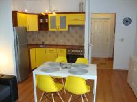 A kitchen or kitchenette at Viktória Beach Apartman Gold 1. Siófok