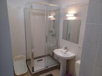 a bathroom with a shower and a sink and a toilet at Appartement Dives-sur-Mer, 2 pièces, 4 personnes - FR-1-487-294 in Dives-sur-Mer