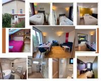 a collage of photos of a hotel room at Maison Climatisée 04 chambres Paris Disney CDG in Gagny