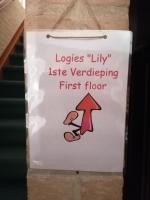 a sign that says leeches utility isle departing first floor at Logies Lily in Oudenburg