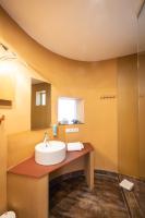 a bathroom with a sink and a mirror at Altstadthof Freinsheim in Freinsheim