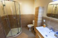 a bathroom with a shower and a toilet and a sink at Villa Serafina Apartements in Nice