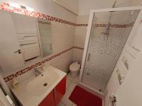a bathroom with a shower and a sink and a toilet at T3 Le Bagnolet Les Mas de Pramousquier in Le Lavandou