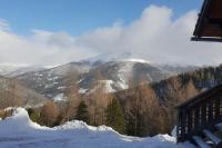 Idyllische Zirbenholz Alpin Huette iarna