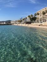 a view of a beach from the water at Superbe T2 Juan Les Pins 300m des plages in Antibes