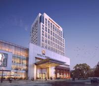 una representación de un edificio con gente delante de él en The Qube Hotel Anqing, en Anqing