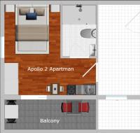 Plán poschodí v ubytovaní Apartmani Apollo - Drasnice