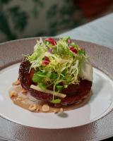 a sandwich on a white plate on a table at Cromlix in Kinbuck