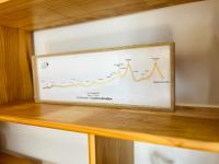 a picture of a chart on a wooden shelf at Le Georges V in Alzonne