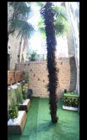 a palm tree in the middle of a courtyard at Le duplexe terrasse in Pau