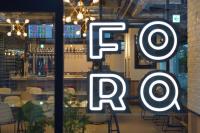 a sign in the window of a bar at SETOUCHI KEIRIN HOTEL 10 by Onko Chishin in Tamano