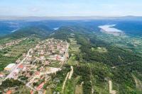 an aerial view of a village in the mountains at Villa Lucia in Skradin
