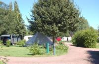 a group of tents and a tree in a field at Les Insolites du vélodrome d&#39;Albert in Albert
