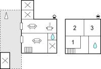 a block diagram of a house at Cozy Home In Merindol With Outdoor Swimming Pool in Mérindol