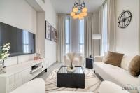 Posezení v ubytování Harmonious 2BR with Assistant Room at Mesk 1 Midtown Dubai Production City by Deluxe Holiday Homes