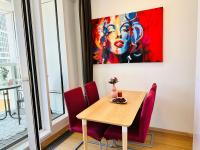 A seating area at Apartments09 in new building with free parking Panorama city - amazing view close to Old town