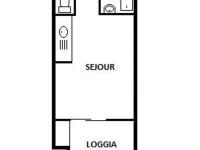 a floor plan of a small house at Appartement Le Barcarès, 2 pièces, 4 personnes - FR-1-81-589 in Le Barcarès