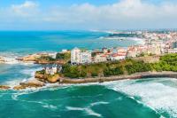 an aerial view of a city and the ocean at Appart Hypercentre Biarritz - PKG &#47; WIFI &#47; 4-6 Personnes in Biarritz