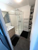 a bathroom with a shower and a sink at MILO - Appartement T2 Lanester in Lanester