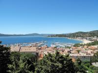 a view of a town and a harbor with boats at Apartment La Palmeraie II-1 by Interhome in Sainte-Maxime