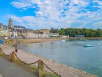 a view of a beach with boats in the water at Apartment Plasenn by Interhome in Saint Malo