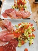 MonestierにあるLa Grange de Cablancの肉野菜二皿
