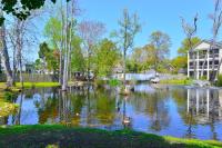 Blick auf einen Fluss in der Nähe des Ferienhauses