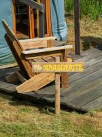 a sign that says marquete sitting on a wooden deck at Yourtissimo in Laprugne