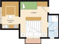 The floor plan of Gustls Ferienhäusl