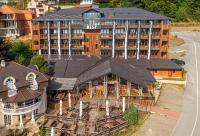 an aerial view of a hotel with a building at Vlasinsko jezero VILA BEST in Surdulica