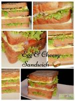 Un collage de cuatro imágenes de un sándwich. en Susha Happy One First Floor Apartment, en Hikkaduwa