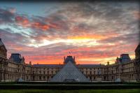 a view of the louvre pyramid in front of a building at New and Designed Studio well Equipped - Heart of Paris 2 in Paris
