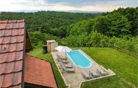 an overhead view of a backyard with a swimming pool at Beautiful Home In Kraljev Vrh With Wifi in Kraljev Vrh