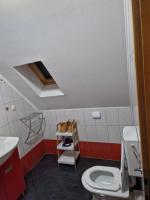 a bathroom with a toilet and a sink at Guest house Wolf II in Plitvička Jezera