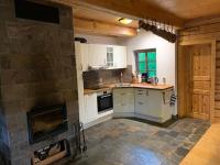 Kuchyň nebo kuchyňský kout v ubytování log cabin in Czech-Saxon Switzerland