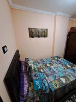 Postel nebo postele na pokoji v ubytování Panorama Apartment with a charming sea view near Alexandria and Burg ElArab Intl Airport with Free wifi شقة باطلالة ساحرة على البحر اول الساحل الشمالي