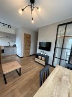 Televízia a/alebo spoločenská miestnosť v ubytovaní Nieborowska Loft - stylish apartment