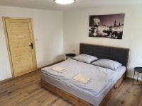 Postel nebo postele na pokoji v ubytování Apartmány ČERNÝ KOHOUT