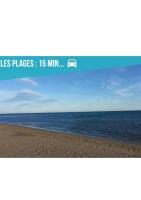 a picture of a beach with the words miles places mins at Gîte Riad 4 personnes in Narbonne