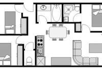 a black and white floor plan of a house at Chataigne, cosy 3 bedroom apartment with great views in Sainte-Foy-Tarentaise