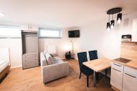 Kuchyň nebo kuchyňský kout v ubytování Hotel Elbe-Herz-Appartement