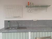 a kitchen with a sink and a counter top at Villa Yucca Istra in Labin