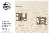a plan of two cabanas on the beach at Camping Golfo Di Sogno in Porto-Vecchio