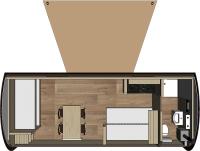 a drawing of a floor plan of a room at Camping Bissen in Esch-sur-Sûre