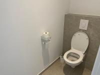 a bathroom with a toilet and a roll of toilet paper at Villa de standing in Calvi