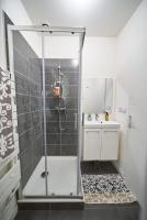 a bathroom with a shower and a sink at Studio cosy Valmy- Vaise-Lyon centre in Lyon